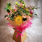 Medium sized hand tie pink and orange