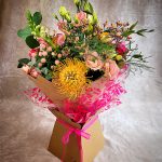 Medium sized hand tie pink and orange, Sunderland