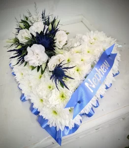 Heart funeral tribute shape