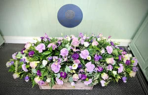 Purple coffin spray